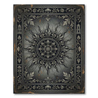 Antique Gray Ornate Sun Medallion Rug