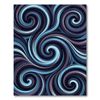 Dark Blue Swirling Abstract Ribbons Rug
