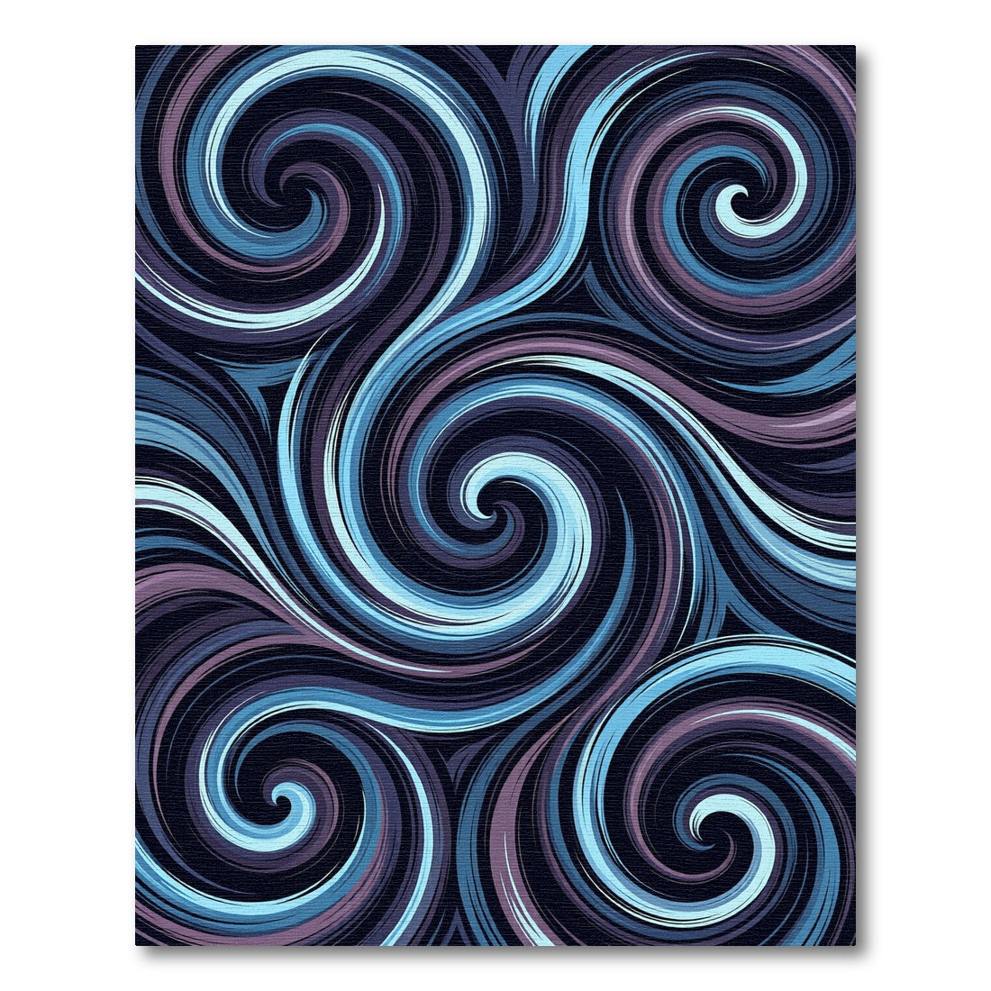Dark Blue Swirling Abstract Ribbons Rug