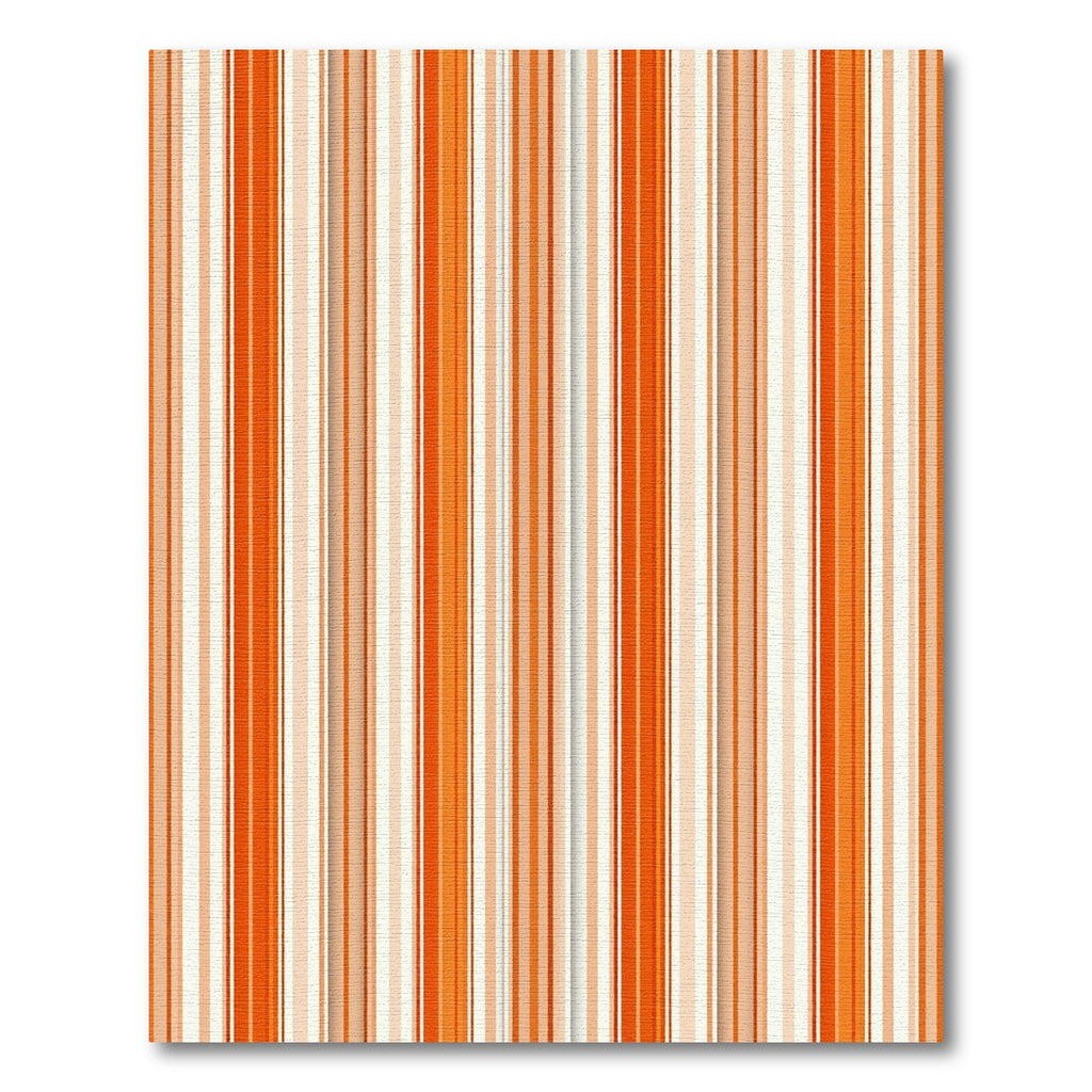 Warm Orange And Cream Striped Rug