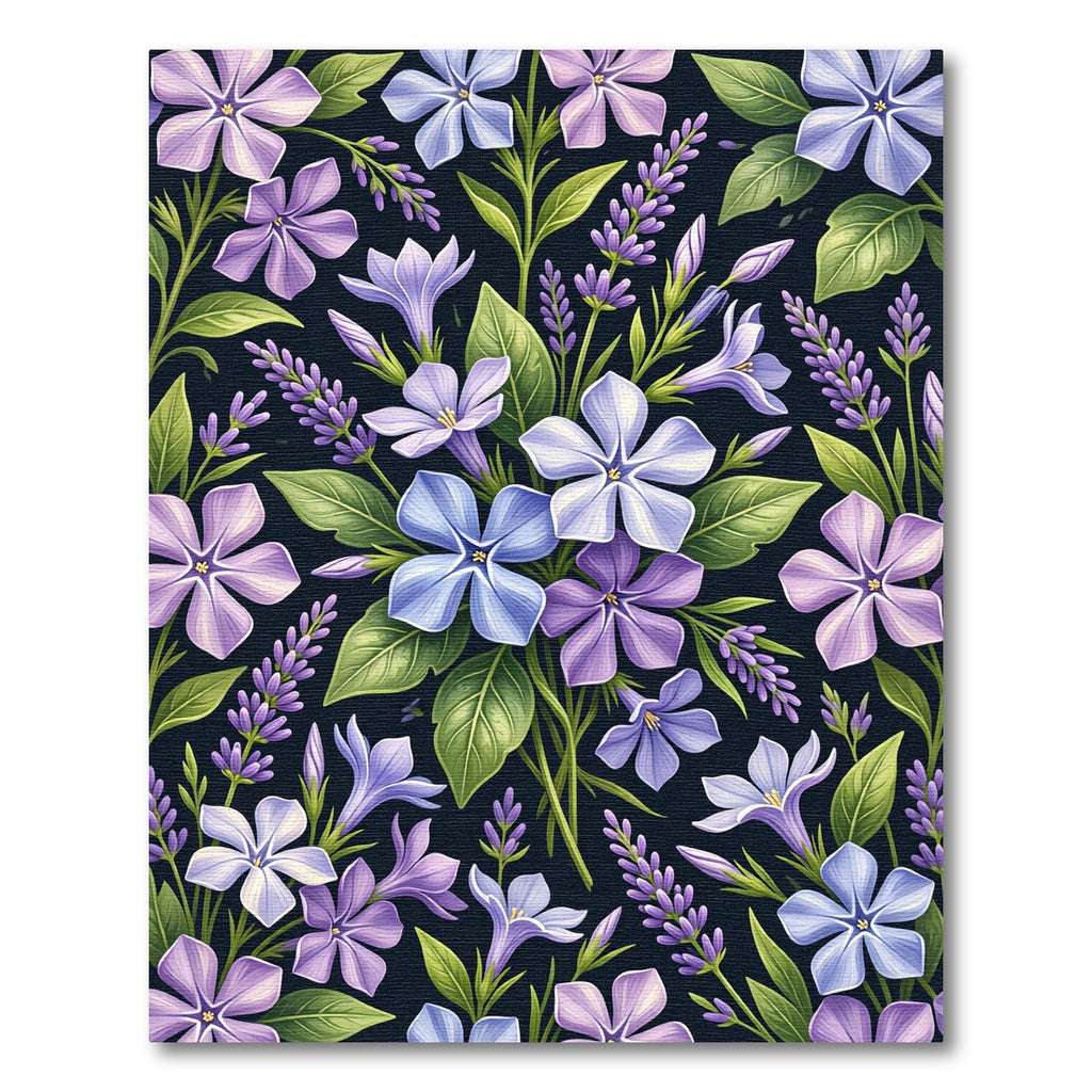 Lavender Periwinkle Floral Meadow Arrangement Rug