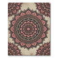 Blush Pink Lotus Mandala Medallion Circular Rug