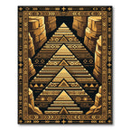 Golden Canyon Geometric Pyramid Rug