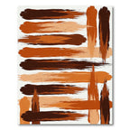 Abstract Earthy Tone Horizontal Brushstrokes Rug