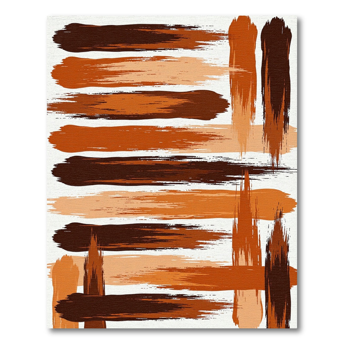 Abstract Earthy Tone Horizontal Brushstrokes Rug