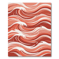 Coral Red Abstract Wave Composition Rug