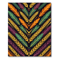 Vibrant Feathered Plume Geometric Chevron Rug