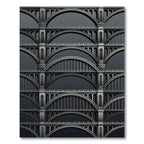 Architectural Arches Monochromatic Bridge Pattern Rug
