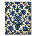 Elegant Cobalt Floral Scroll Damask Rug