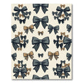 Elegant Charcoal and Bronze Ribbon Bows Rug