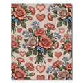 Coral Roses Blue Forget Me Knots Hearts Rug