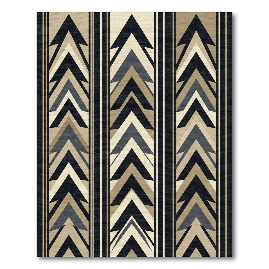 Geometric Chevron Stripe Neutral Rug