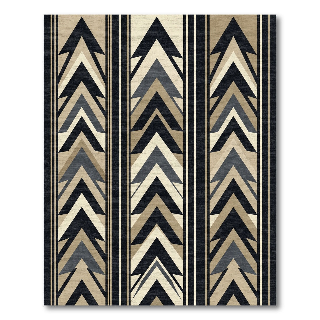 Geometric Chevron Stripe Neutral Rug