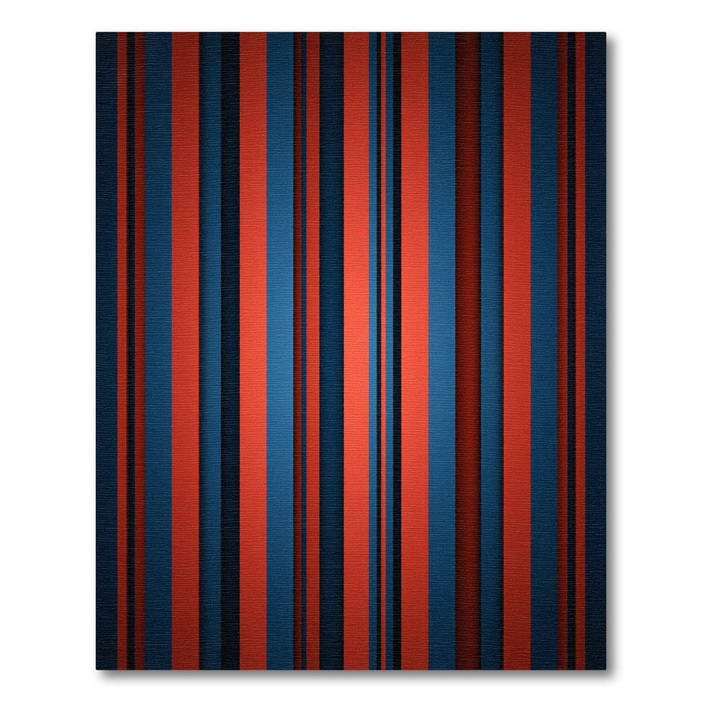 Deep Blue Red Stripe Composition Rug