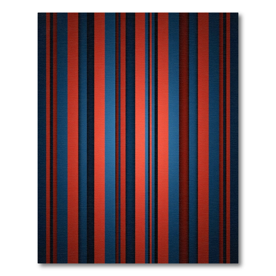 Deep Blue Red Stripe Composition Rug