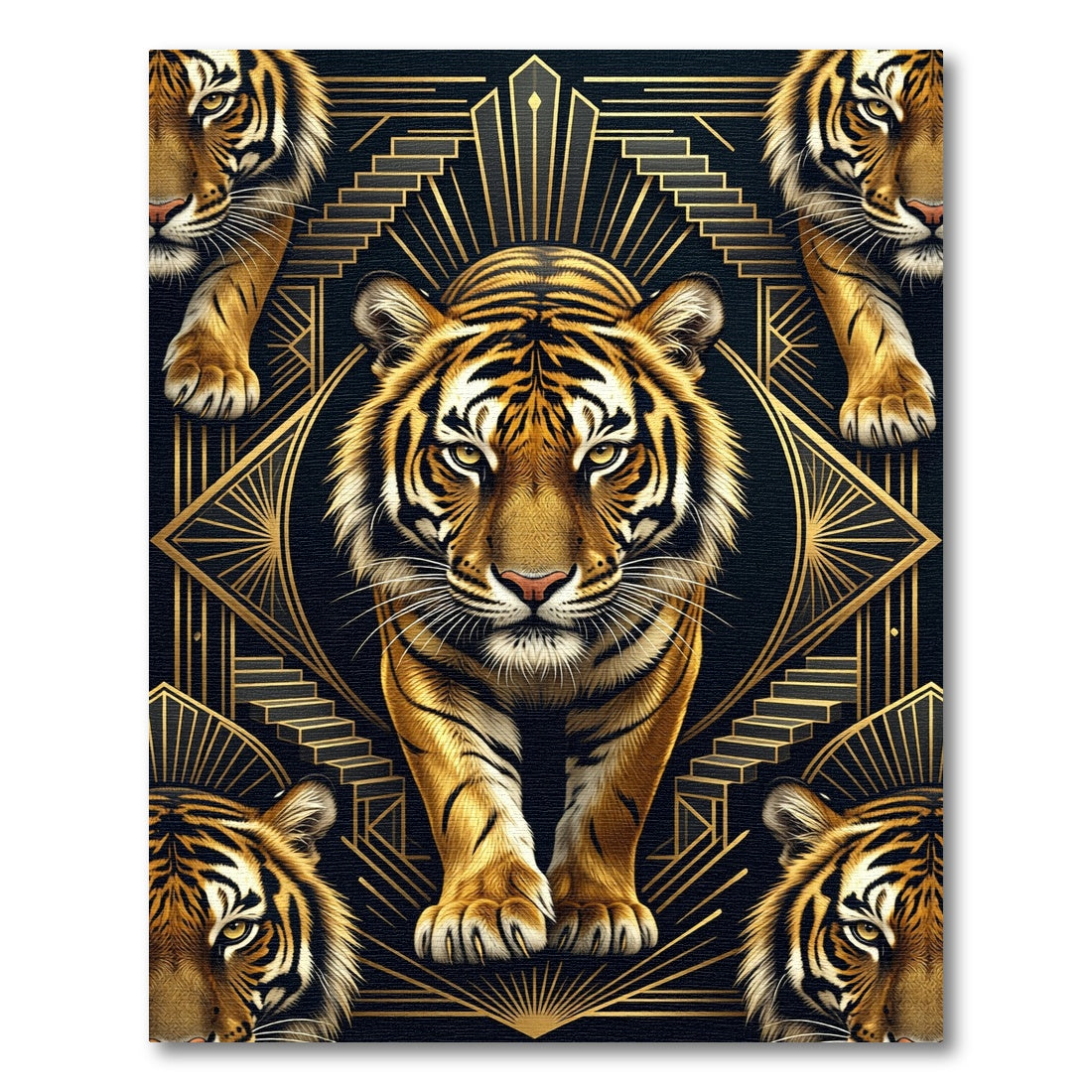 Golden Tiger Art Deco Regal Rug