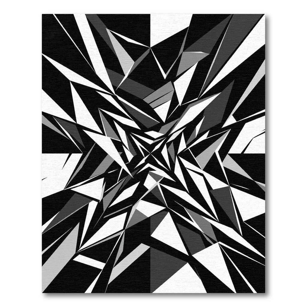 Monochromatic Sharp Geometric Abstract Art Rug