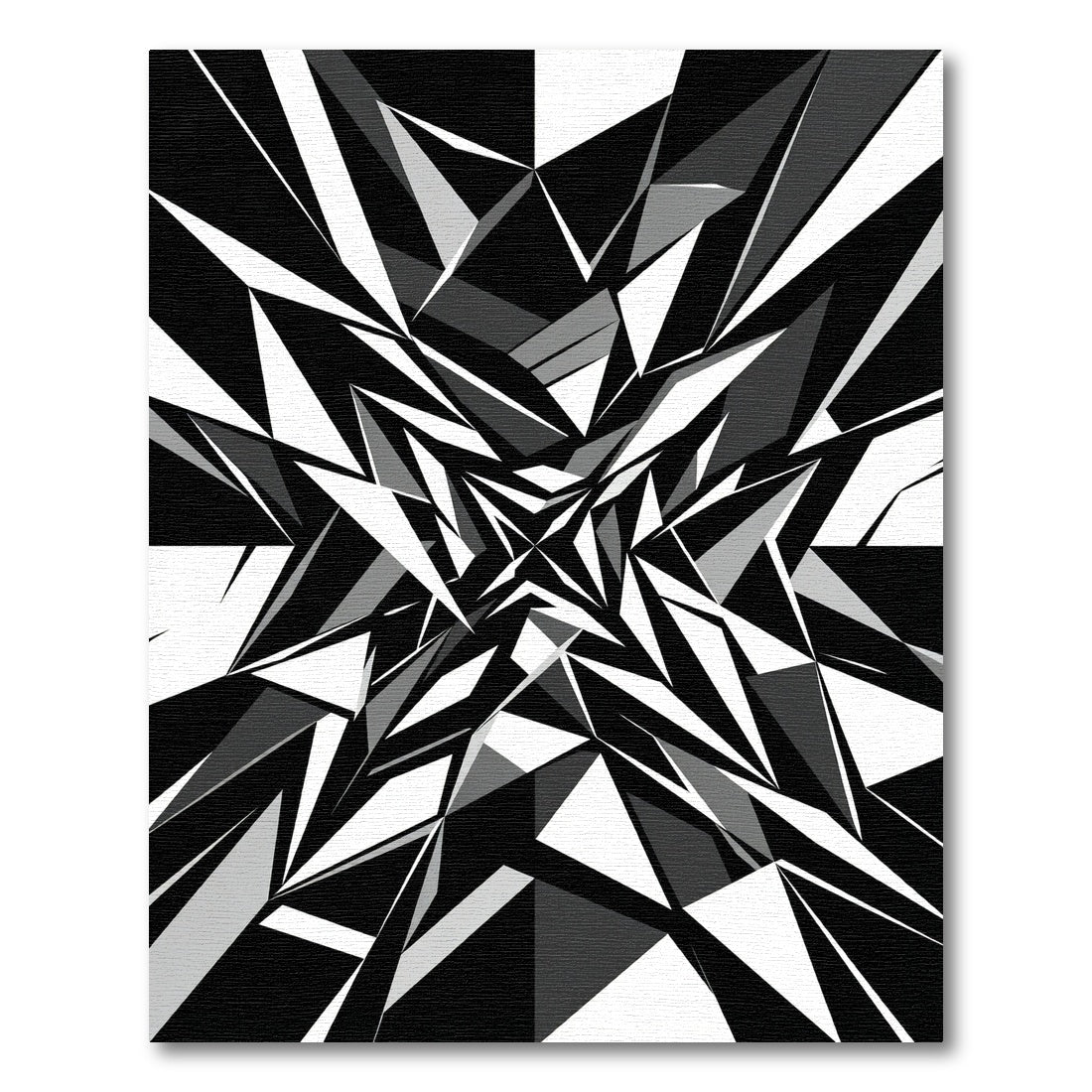Monochromatic Sharp Geometric Abstract Art Rug