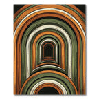 Earthy Retro Arc Tunnel Art Rug