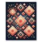 Celestial Orange Diamond Constellation Rug