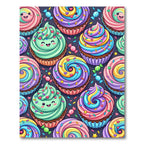 Whimsical Pastel Cupcake and Candy Swirls Rug