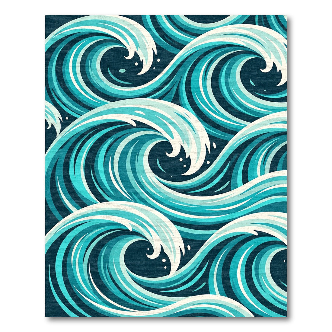 Abstract Teal Ocean Swirl Composed Art Rug