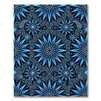 Celestial Blue Starry Paisley Mandala Rug