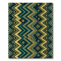 Geometric Chevron Olive And Teal Ikat Rug