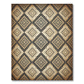 Intricate Gold and Charcoal Geometric Damask Rug
