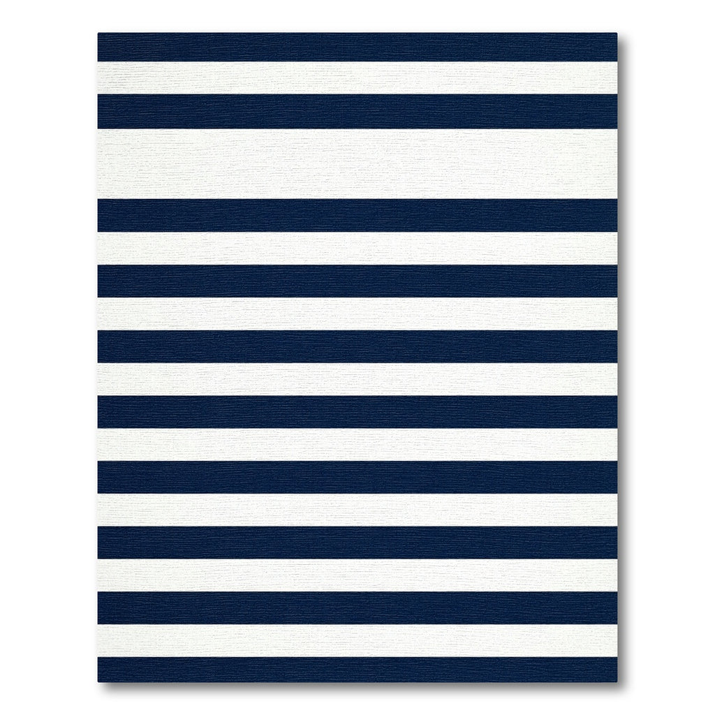 Classic Navy Blue Horizontal Stripe Rug