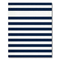 Classic Navy Blue Horizontal Stripe Rug