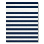 Classic Navy Blue Horizontal Stripe Rug