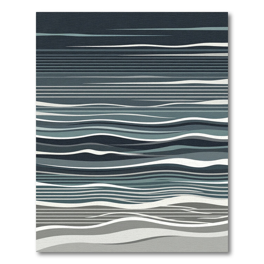 Deep Blue Abstract Wave Ripples Rug
