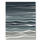 Deep Blue Abstract Wave Ripples Rug