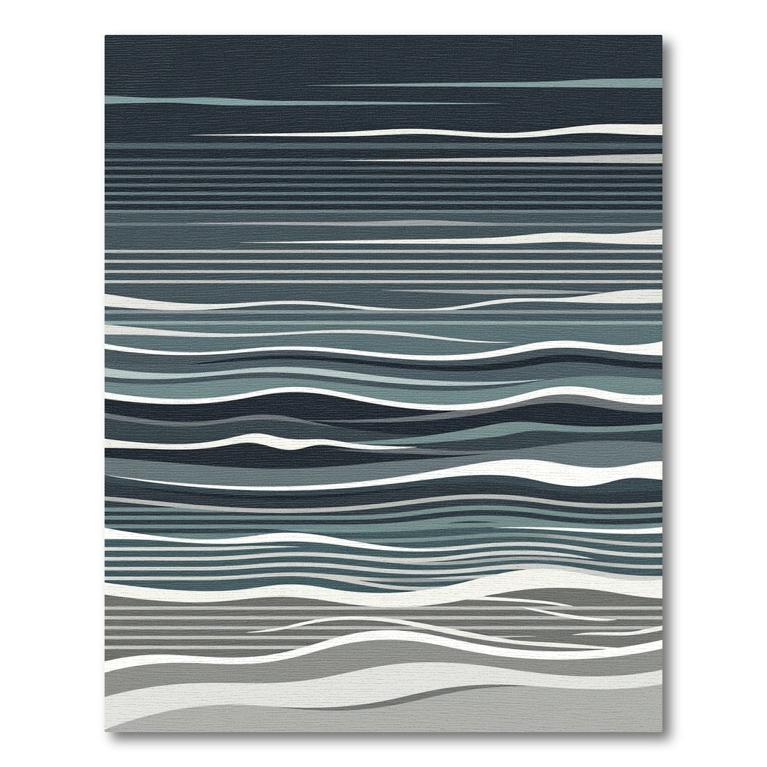 Deep Blue Abstract Wave Ripples Rug
