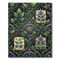 Gothic Emerald Leaf Shield Wallpaper Rug
