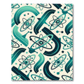 Teal Atomic Orbit Abstract Rug