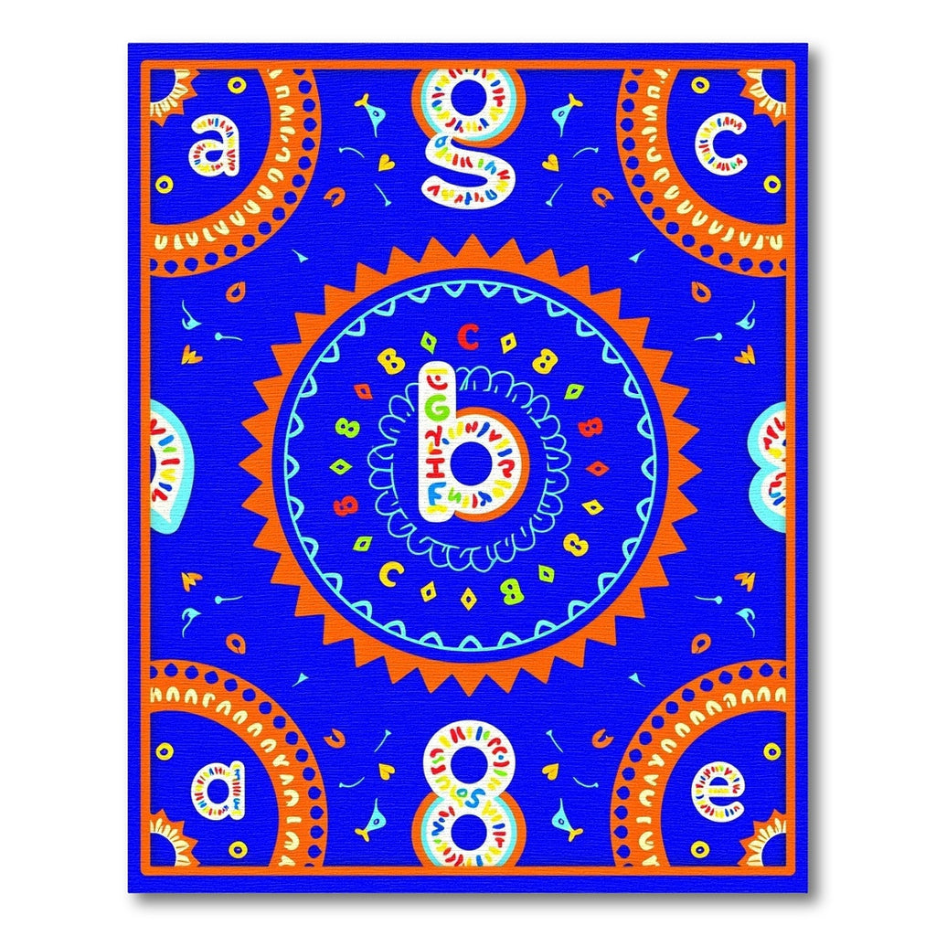 Colorful Alphabet Circles and Numbers Rug