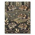 Whimsical Woodland Mouse Botanical Earthy Rug