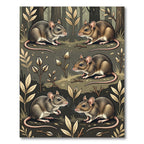 Whimsical Woodland Mouse Botanical Earthy Rug