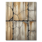 Cracked Concrete Earth Tones Textured Rug