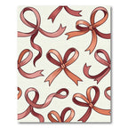Elegant Rose Gold Ribbon Bows Rug