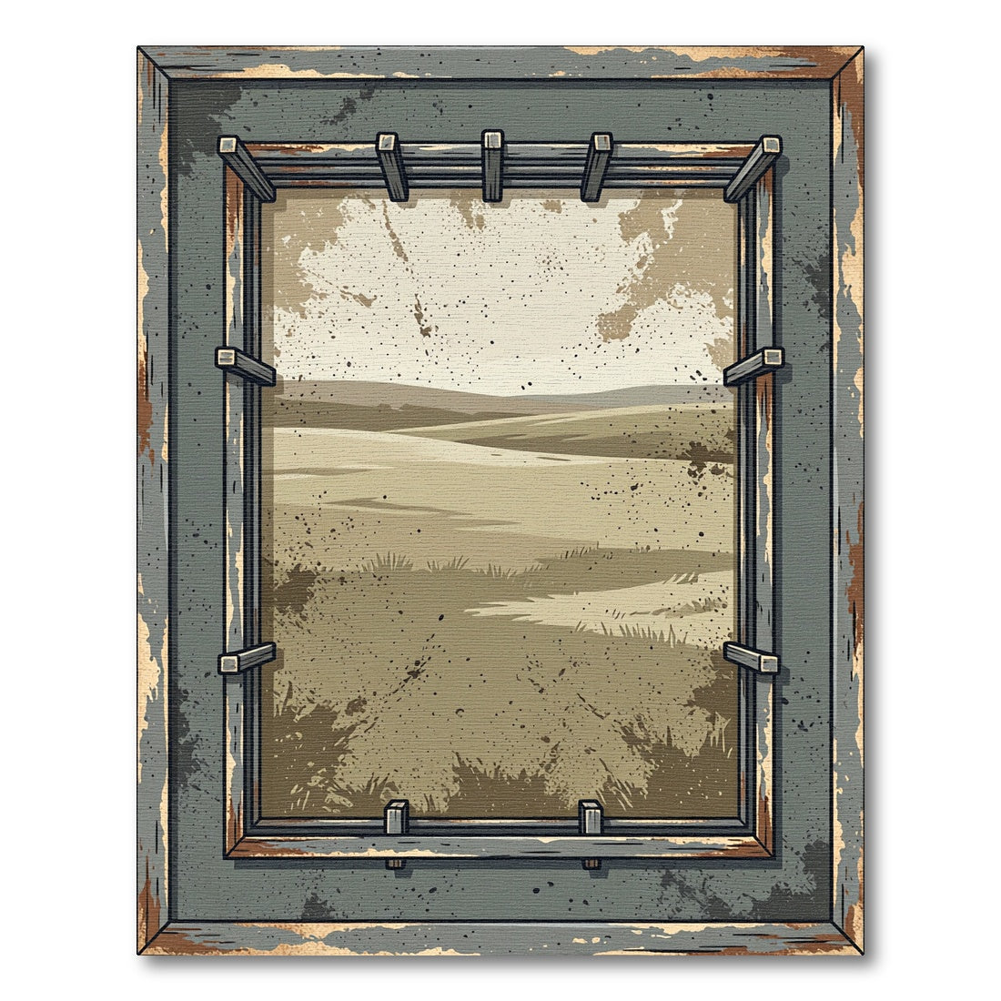 Earthy Tone Grassy Landscape Vista Rug