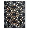 Geometric Copper and White Network Rug