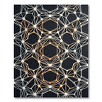 Geometric Copper and White Network Rug