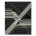 Monochrome Abstract Geometric Linear Composition Rug