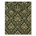 Ornate Gold Scrollwork Crown Damask Rug