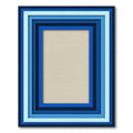 Layered Blue Rectangles Geometric Rug