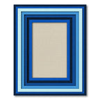 Layered Blue Rectangles Geometric Rug