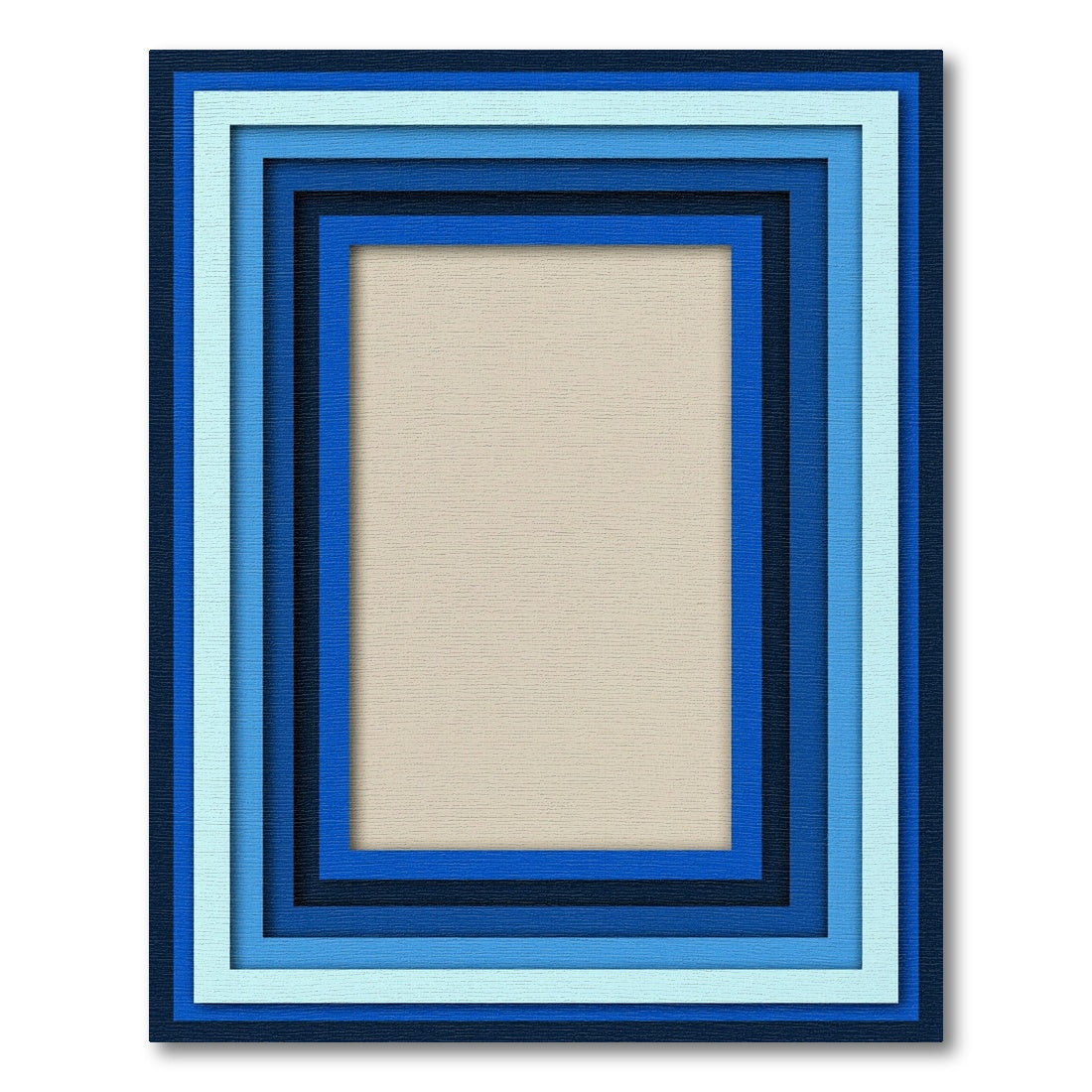 Layered Blue Rectangles Geometric Rug